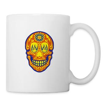 tete mort mexicaine tetedemort skull - Mug blanc - blanc - Droite