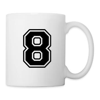 8 Numéro 8 Chiffre Numéro De Numéro de Dossier Cadeau - Mug blanc - blanc - Droite