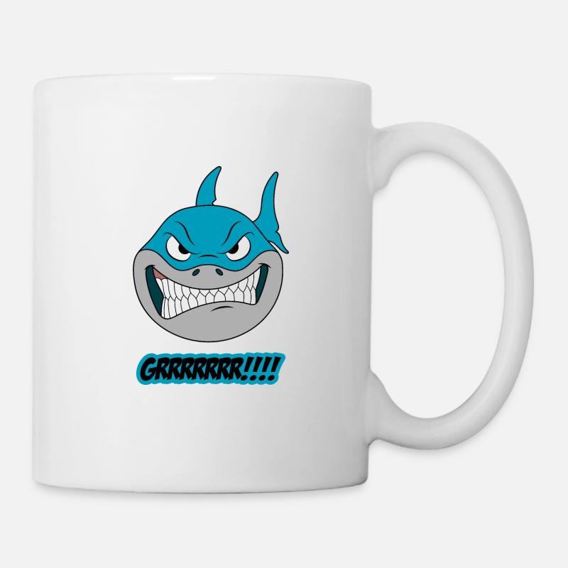 Cooler Comic Hai! GRRRRRRRRRRRR - Tasse - Weiß