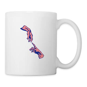 deux main touche doigt homme dieu - Mug blanc - blanc - Droite
