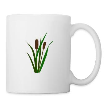 Cattails Reed Reeds Shore Plant Lake Pond - Mug - white - Right