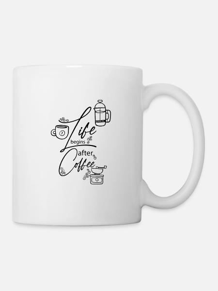 PiexSu - Life begins after coffee - Mug - white