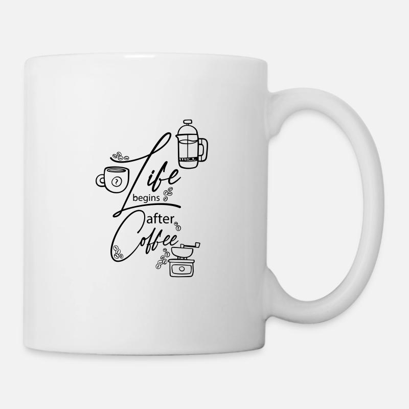 PiexSu - Life beginns after coffee - Mug blanc - blanc