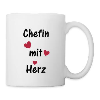 Chefin mit Herz - Tasse - Weiß - Rechts