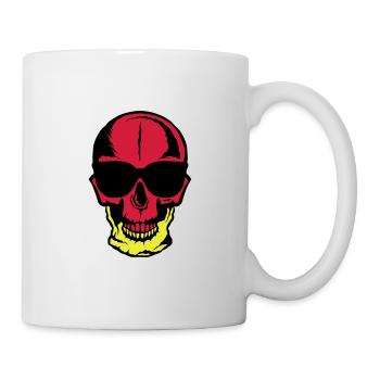 head of death skull halloween drawing moon - Mug - white - Right