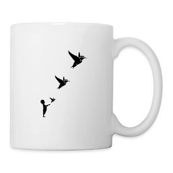 Motif enfant avec oiseaux idée cadeau colibri - Mug blanc - blanc - Droite