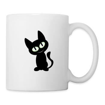 Grinsekatze Grinsekater Cat Katzen Katze T Shirt - Tasse - Weiß - Rechts