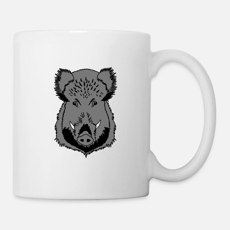 Wildschwein Kopf - Tasse - Weiß
