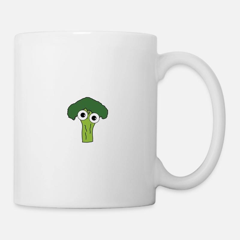 Brokkoli mit Augen - Tasse - Weiß
