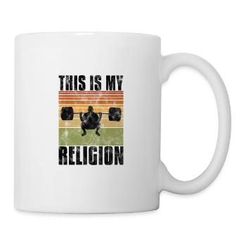 This is my religion Bodybuilding Bodybuilder GYM - Mug - white - Right