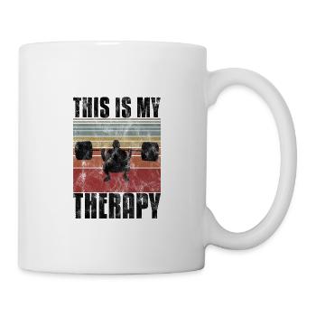 This is my therapy Bodybuilding Bodybuilder GYM - Tasse - Weiß - Rechts
