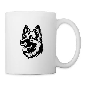 German Shepherd Drawing Head - Mug - white - Right