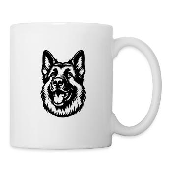 German Shepherd Drawing Head - Mug - white - Right