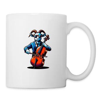 Coole Ziege Spielt Cello Musik Band Orchester - Tasse - Weiß - Rechts