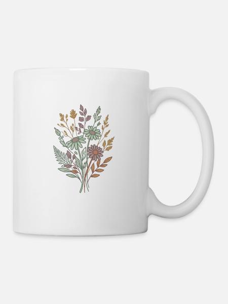 Wildflower Bouquet Tee - Mug - white