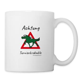 Achtung Turnierkrokodile - Tasse - Weiß - Rechts