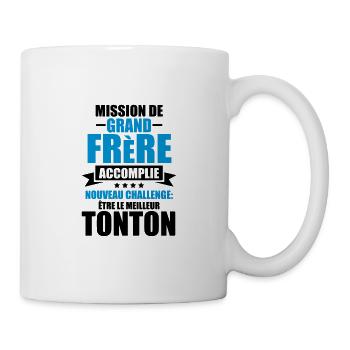 mission de grand frère accomplie nouveau challenge - Mug blanc - blanc - Droite