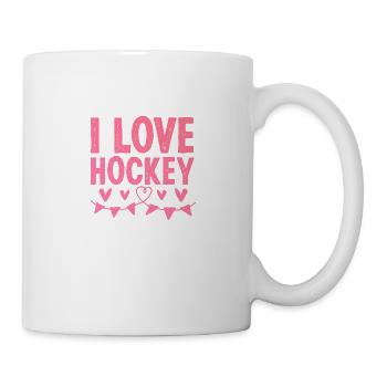 Ich liebe Hockey - Tasse - Weiß - Rechts
