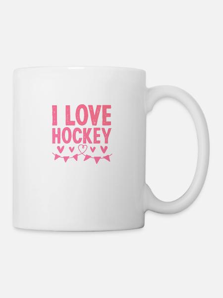 Ich liebe Hockey - Tasse - Weiß