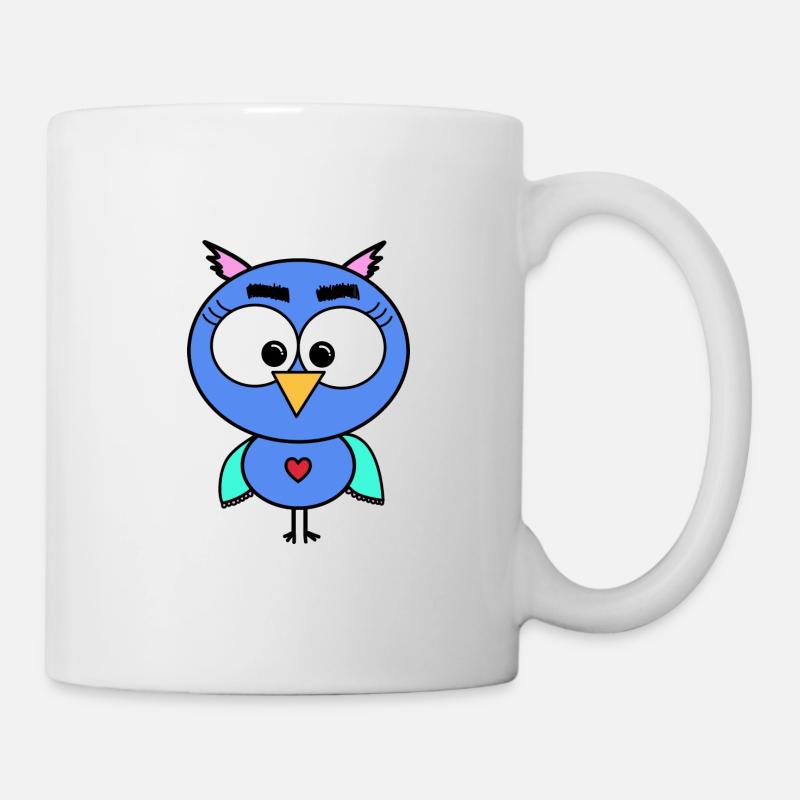 Hibou Bleu - Mug blanc - blanc
