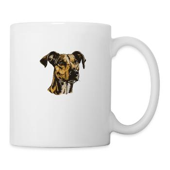 Greyhound Hund Portrait - Tasse - Weiß - Rechts