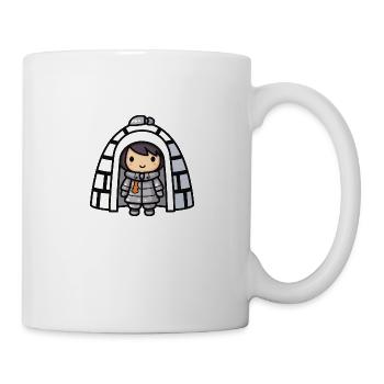 Winter Eskimo Iglu Comic - Tasse - Weiß - Rechts