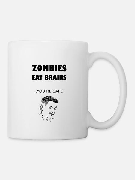 Zombies eat brains - Tasse - Weiß