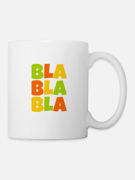 buntes Bla bla bla - Tasse - Weiß