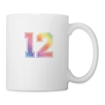 12 Nombre coloré - Mug blanc - blanc - Droite
