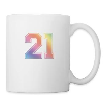 21 Numéro coloré - Mug blanc - blanc - Droite