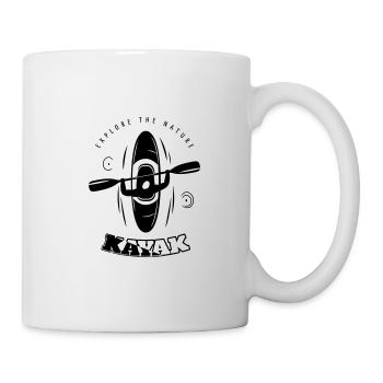 KAYAK ROWING WATER CANOE RAFTING RIVER SPORTS MOTIF - Mug - white - Right