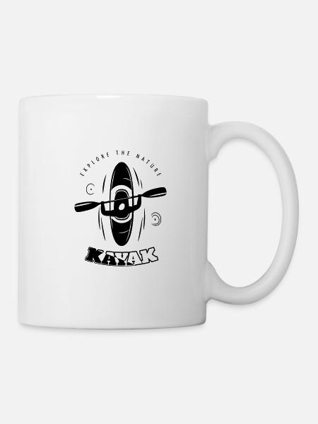 KAYAK RUDERN WASSER KANU RAFTING FLUSS SPORT MOTIV - Tasse - Weiß