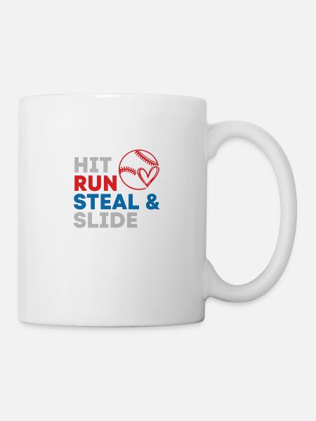hit run baseball - Tasse - Weiß