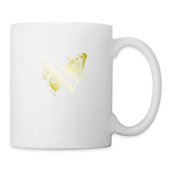 Schmetterling Mandala gold - Tasse - Weiß - Rechts