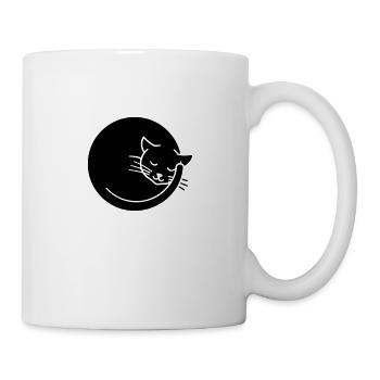 Niedliche schlafende Katze - Tasse - Weiß - Rechts