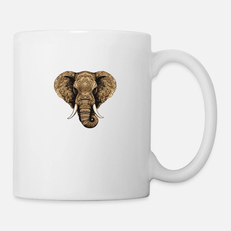 Elefant Portrait - Tasse - Weiß