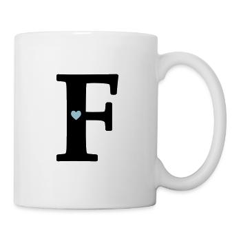 Buchstabe F Anfangsbuchstabe - Tasse - Weiß - Rechts
