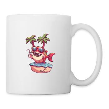 Piranha Fish Summer Beach Holiday - Mug - white - Right