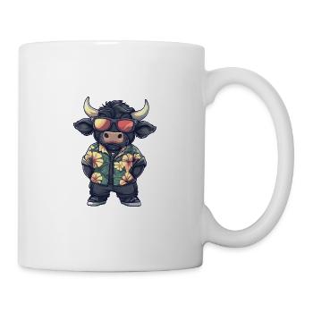 Stier Comic Urlaub - Tasse - Weiß - Rechts