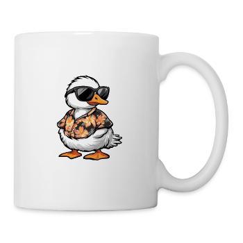 Gans Comic Urlaub - Tasse - Weiß - Rechts