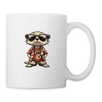 Vacances de bande dessinée de suricate - Mug blanc - blanc - Droite