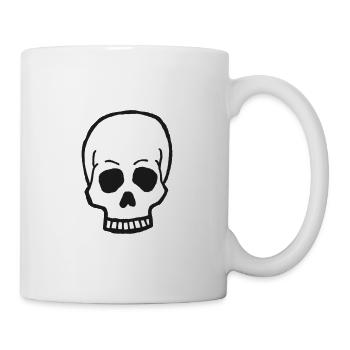 Totenkopf Zeichnung - Tasse - Weiß - Rechts
