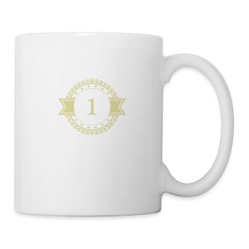 Emblème à 1 chiffre - Mug blanc - blanc - Droite