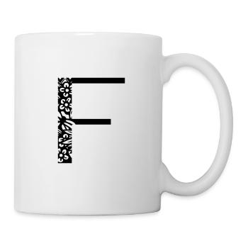 Buchstabe F - Tasse - Weiß - Rechts