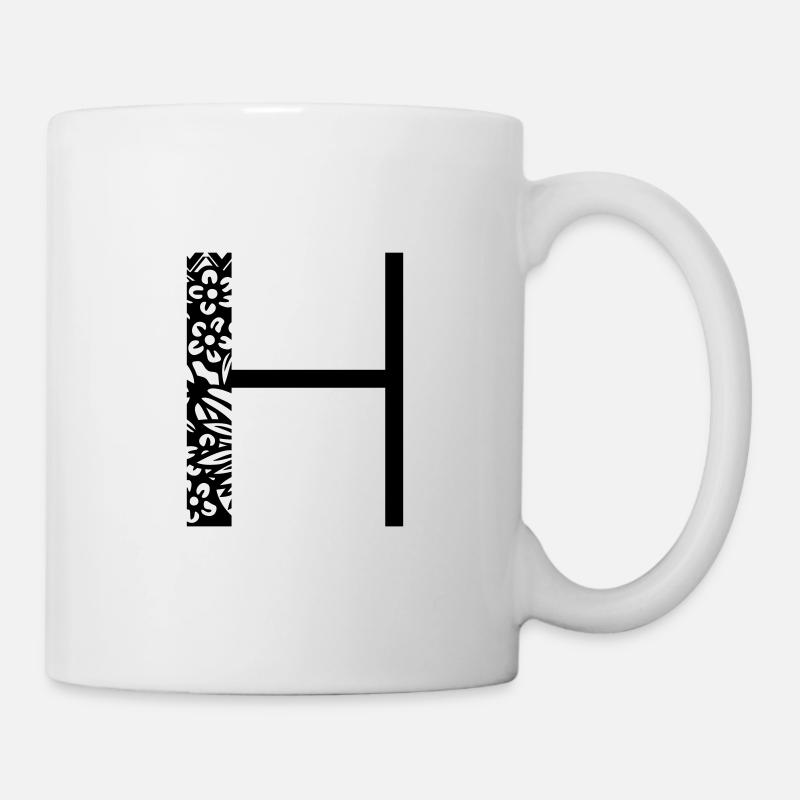 Buchstabe H - Tasse - Weiß