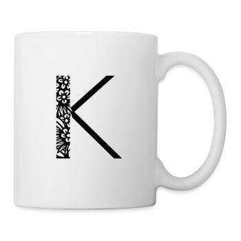 Buchstabe K - Tasse - Weiß - Rechts