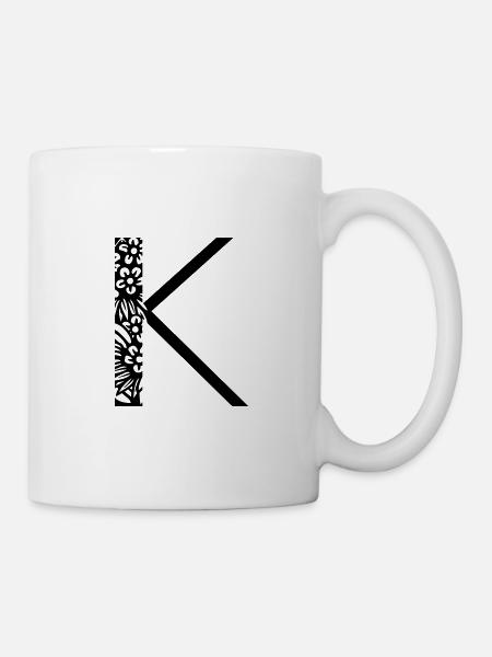 Buchstabe K - Tasse - Weiß