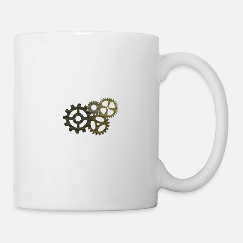 Zahnrad...Getriebe - Tasse - Weiß