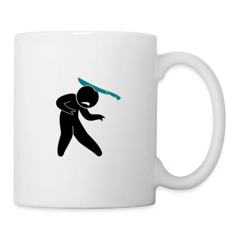 A zombie in the head with a machete - Mug - white - Right