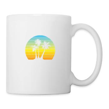 Palm Sun Vintage Vacances Palmiers Rétro Été - Mug blanc - blanc - Droite